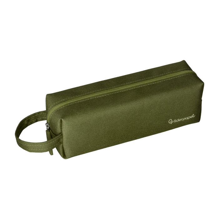 Liderpapel Estuche Portatodo Classic Rectangular con Asa 210x70mm Verde Militar 4