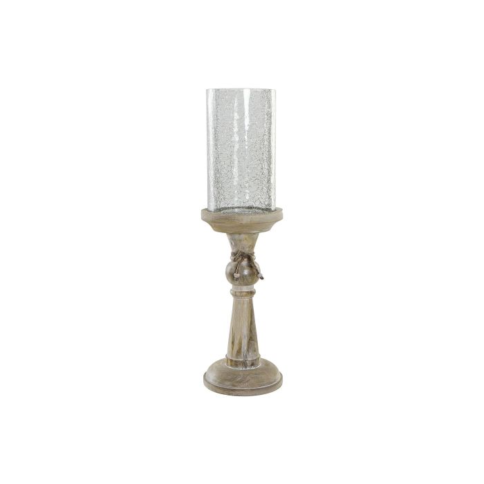 Portavela Romantico DKD Home Decor Natural Transparente 14 x 50 x 14 cm (2 Unidades) 0 Portavela Romantico DKD Home Decor Natural Transparente 14 x 50 x 14 cm (2 Unidades) 0