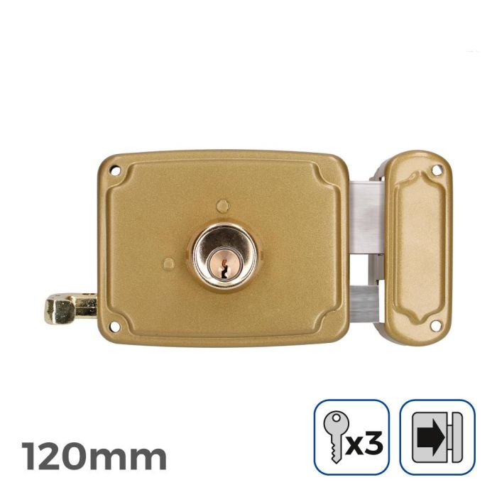 Cerradura derecha 120mm 3 llaves incluidas edm Cerradura derecha 120mm 3 llaves incluidas edm