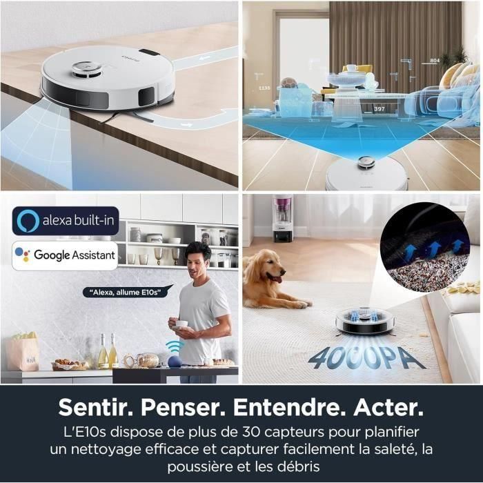 Aspiradora robot - EUREKA E10S Blanco - 4000 Pa - 180 min - 200 ml 1 Aspiradora robot - EUREKA E10S Blanco - 4000 Pa - 180 min - 200 ml 1