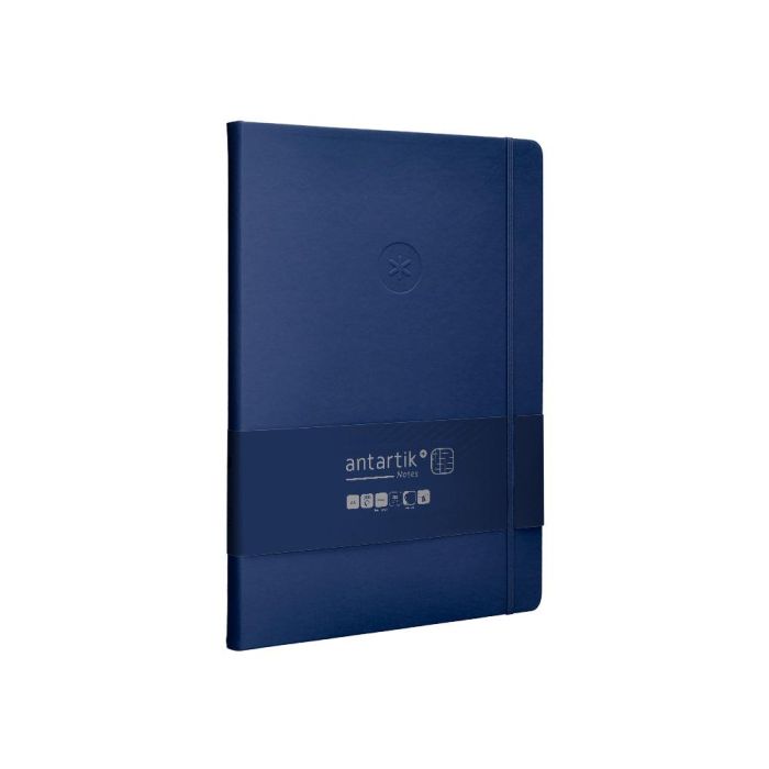 Cuaderno Con Gomilla Antartik Notes Tapa Dura A4 Hojas Cuadricula Azul Marino 100 Hojas 80 gr Fsc 4