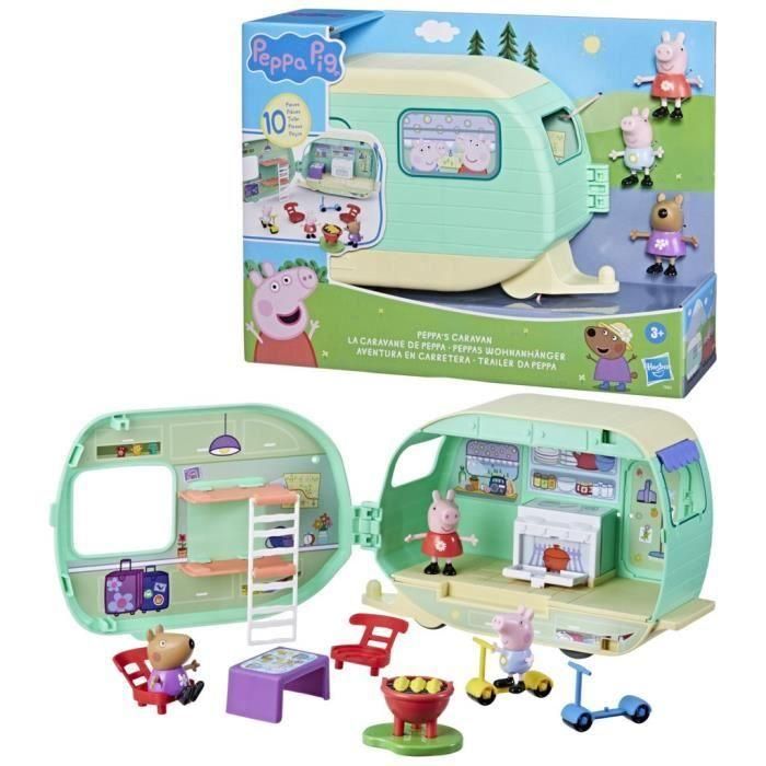 Peppa Pig, La Caravana de Peppa con 3 figuras y 6 accesorios, juguetes preescolares para niñas y niños a partir de 3 años 3 Peppa Pig, La Caravana de Peppa con 3 figuras y 6 accesorios, juguetes preescolares para niñas y niños a partir de 3 años 3