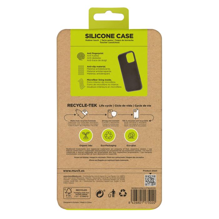 Funda Muvit Recycletek Liquid Silicone Apple 4 Funda Muvit Recycletek Liquid Silicone Apple 4
