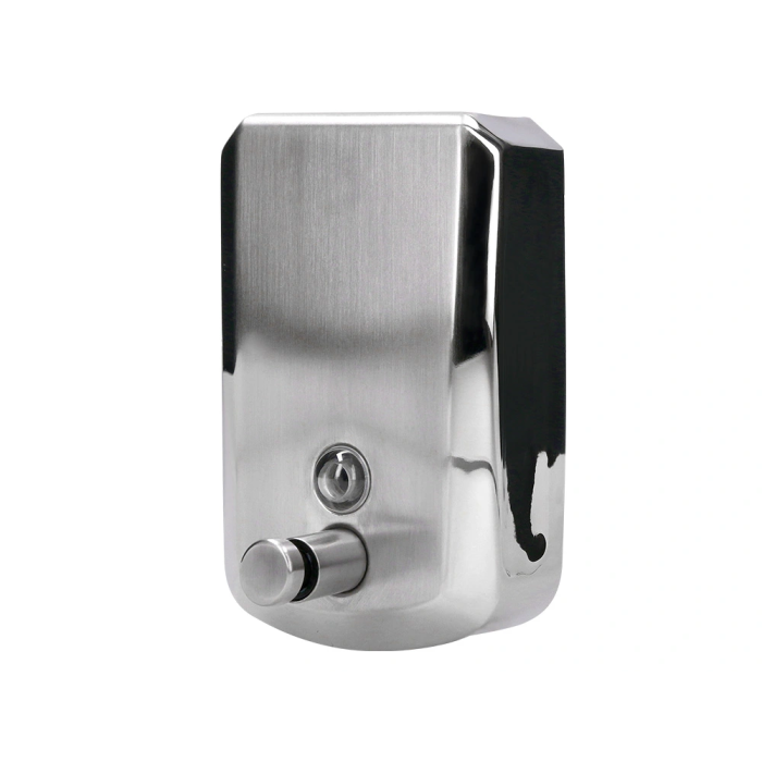 Q-connect Dispensador de Jabón Manual 800 ml Acero Inoxidable 115x56x179mm 1