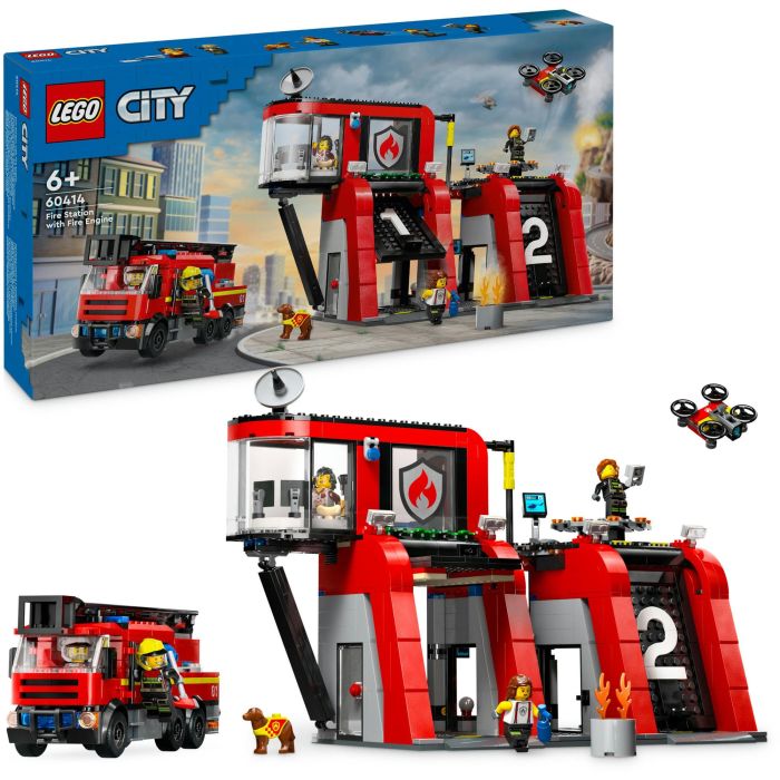 LEGO City Parque de Bomberos con Camión de Bomberos 60414 - Juego de Construcción con 843 Piezas para Niños a Partir de 6 Años 2