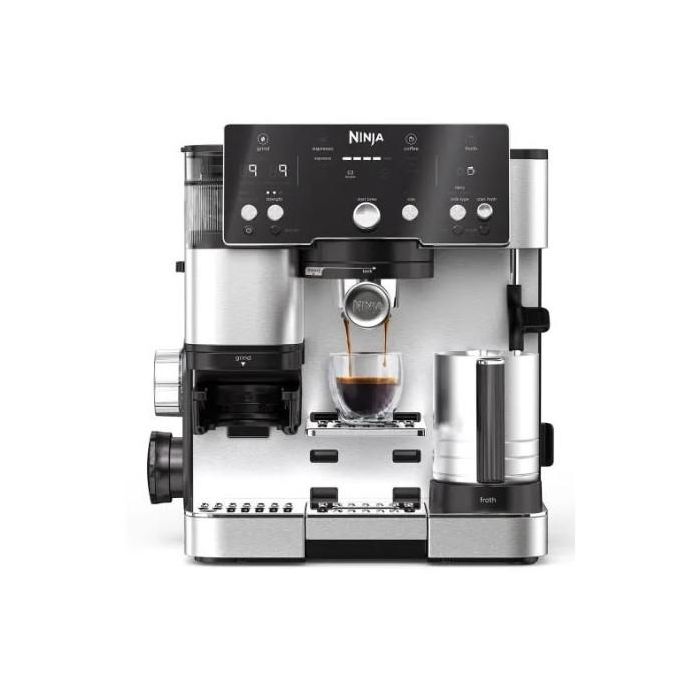 Ninja ES501EU Máquina Espresso Automática con Molinillo Integrado y Espumador de Leche, Depósito 2L, Café en Granos, Negro/Acero Inoxidable 0 Ninja ES501EU Máquina Espresso Automática con Molinillo Integrado y Espumador de Leche, Depósito 2L, Café en Granos, Negro/Acero Inoxidable 0
