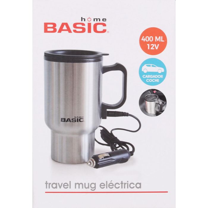 Basic Home Taza de Viaje Eléctrica con Conexión a Cargador de Coche - 17 cm Alto (12 Unidades) 1