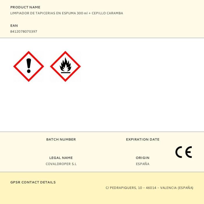 Basics Limpiador de Tapicerías en Espuma para Automoción, Incluye Cepillo Caramba, Capacidad 300 ml 1