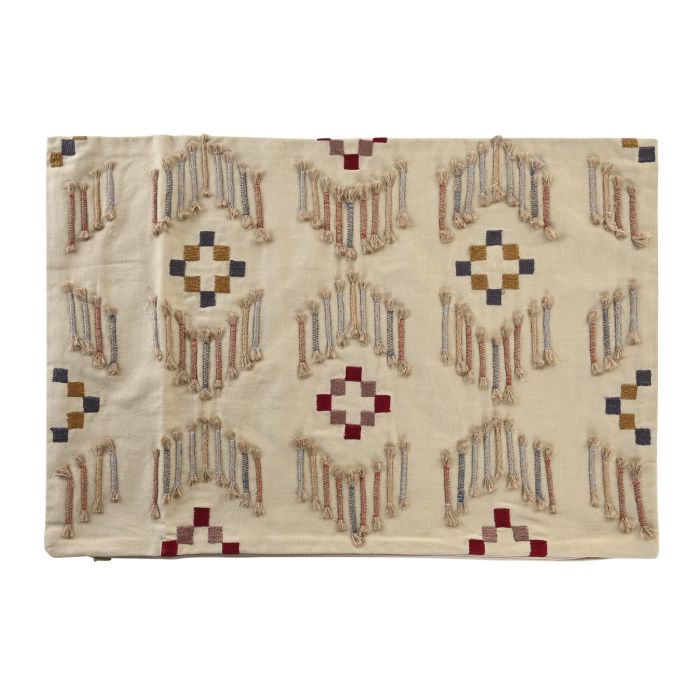 DKD Home Decor Funda de Cojín Beige 40 x 60 cm de Poliéster con Cremallera Oculta