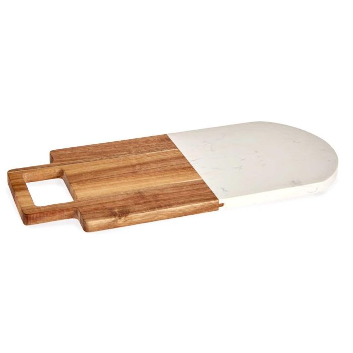 Tabla de cortar madera y mármol blanco Kinvara 18x38 cm (8 Unidades) 1 Tabla de cortar madera y mármol blanco Kinvara 18x38 cm (8 Unidades) 1