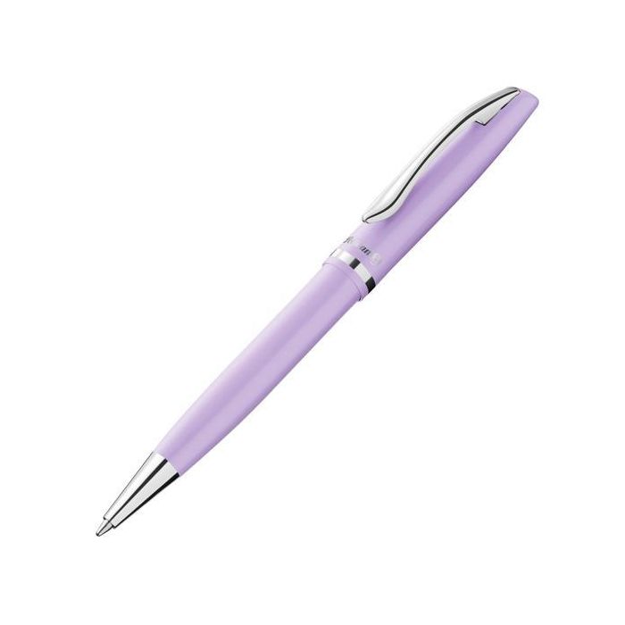 Pelikan Bolígrafo Jazz Pastel Color Lavanda, Tinta Azul, Punta Mediana 1mm, Metal, Mecanismo Giro, Caja Regalo