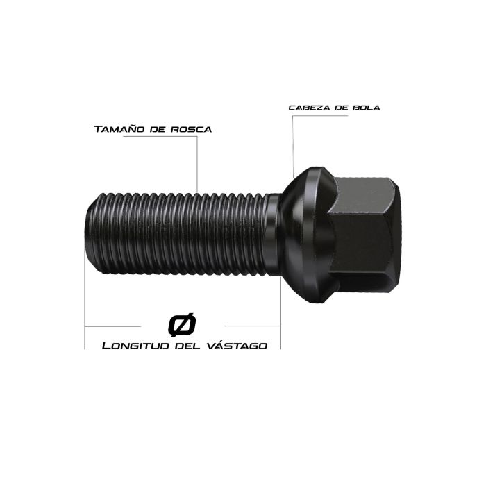 Omp Speed Juego De 4 Tornillos M14x1.25 Conico Largo 48 mm Llave 17 Color Negro Din 10.9 OMPS09881401 3 Omp Speed Juego De 4 Tornillos M14x1.25 Conico Largo 48 mm Llave 17 Color Negro Din 10.9 OMPS09881401 3