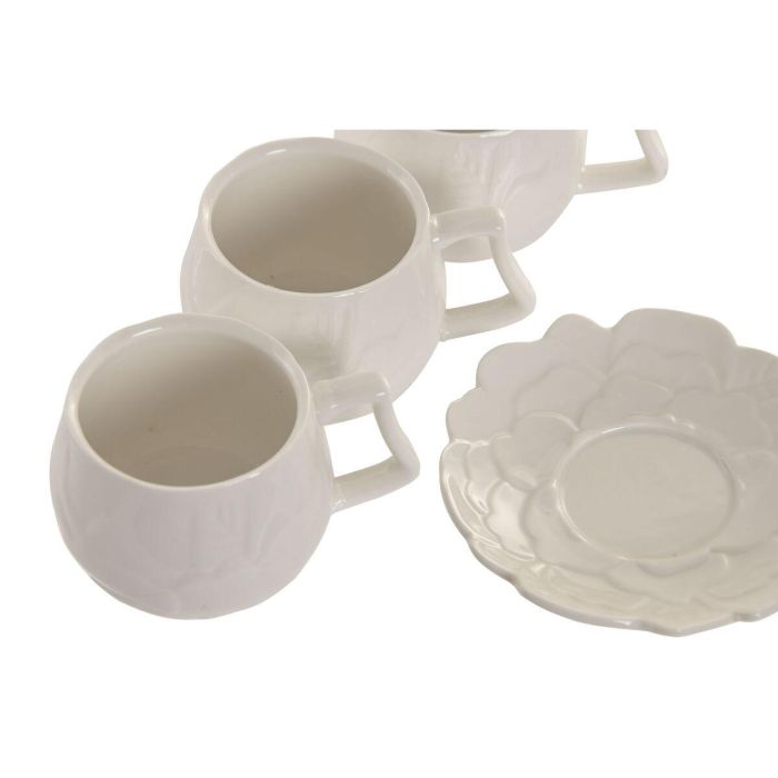 DKD Home Decor Set de 6 Tazas de Café Básicos de Porcelana Blancas 120ml - 6.7 x 5.7 x 9 cm 3