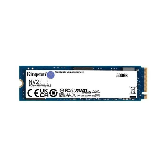 Kingston Technology Hard Disk - SSD NV2 - 500GB Interno - M.2 2280 PCIe 4.0 NVME - BLEU Kingston Technology Hard Disk - SSD NV2 - 500GB Interno - M.2 2280 PCIe 4.0 NVME - BLEU
