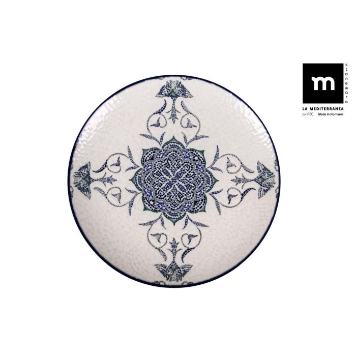 La Mediterranea Plato Llano Ø26 cm Rosetta Monaco Brillo - Colección Rosetta, 26x26x2 cm (6 Unidades)