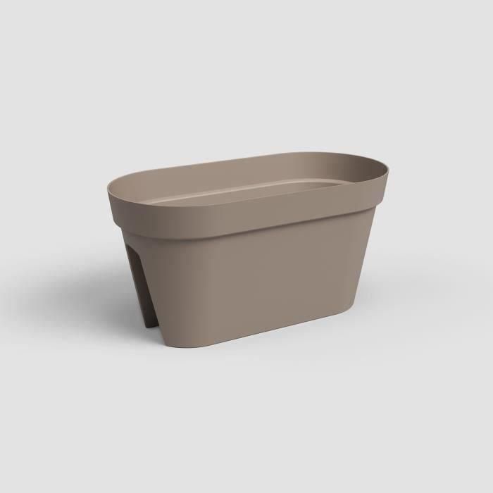 Jardinera de balcón Capri ARTEVASI - 30 x 60 x H 30 cm - 26.8 L - Gris topo Jardinera de balcón Capri ARTEVASI - 30 x 60 x H 30 cm - 26.8 L - Gris topo