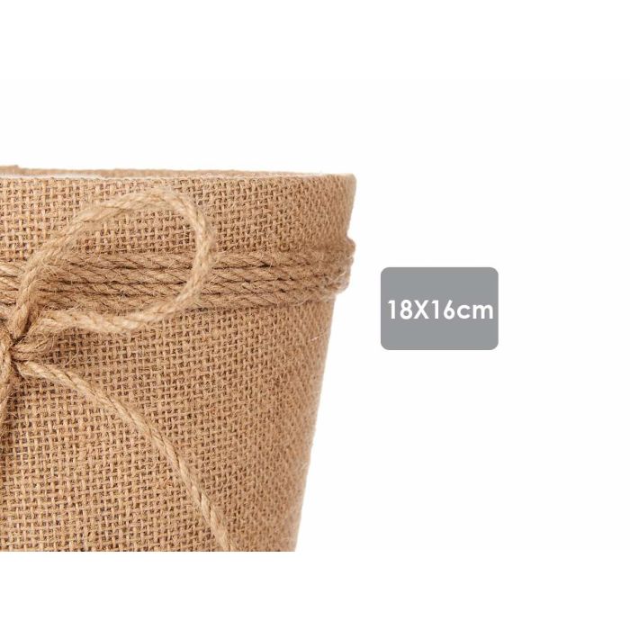 Ibergarden Macetero de Tela con Lazo Marrón 18x16 cm (24 Unidades) 2