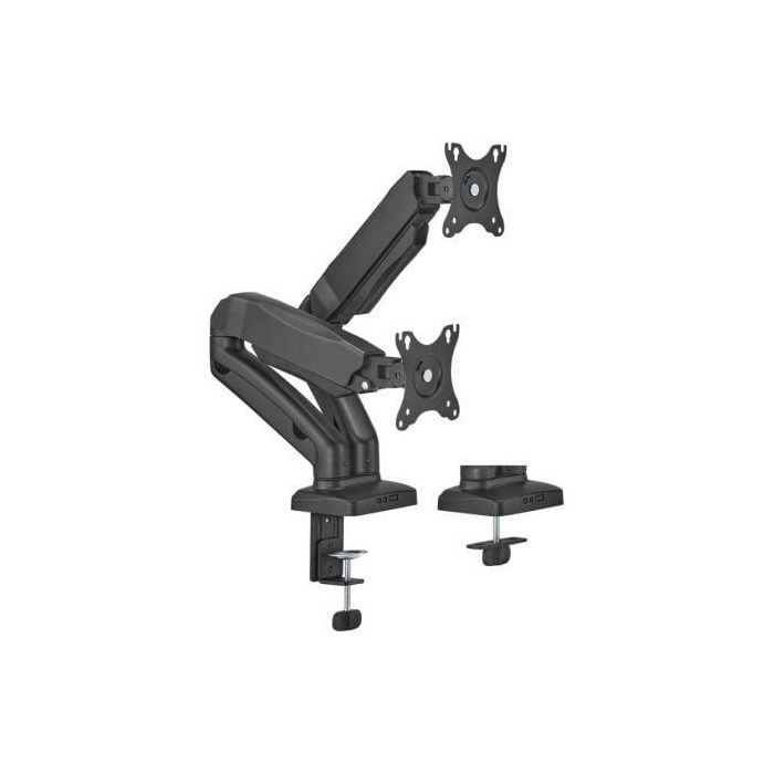 AISENS - SOPORTE DE MESA PRO CONTRAPESO GIRATORIO E INCLINABLE PARA MONITOR/TV 9KG (3 PIVOTES, 2 BRAZOS) DE 17-32, NEGRO