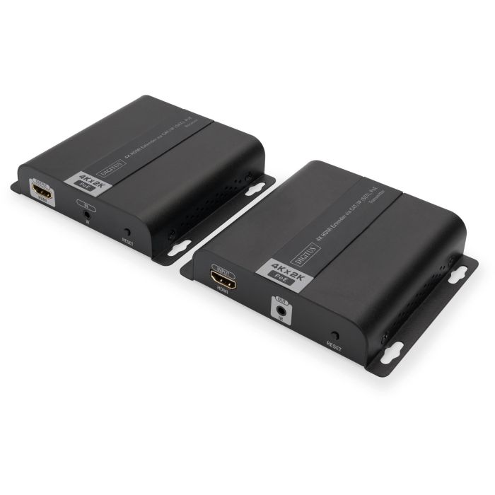 Digitus Extensor HDMI 4K PoE por CAT/IP (Set) para 120m. Transmisor y receptor de señales AV. Negro