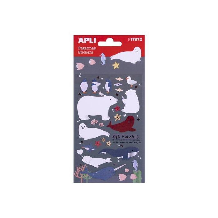 Stickers Apli Bolsa 1H Animales Marinos (17872) 5 unidades