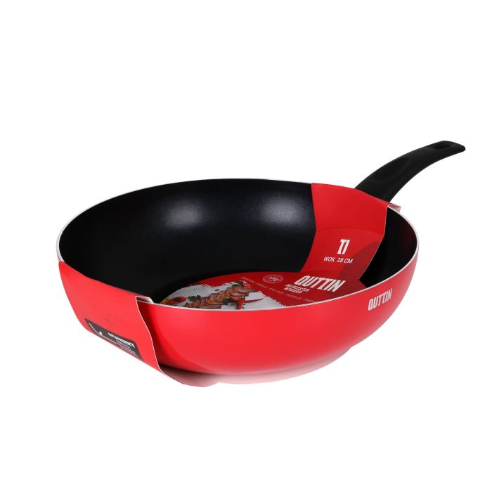Sartén Wok 28 cm Roja Soft Touch Infinity Quttin (6 Unidades) 2 Sartén Wok 28 cm Roja Soft Touch Infinity Quttin (6 Unidades) 2
