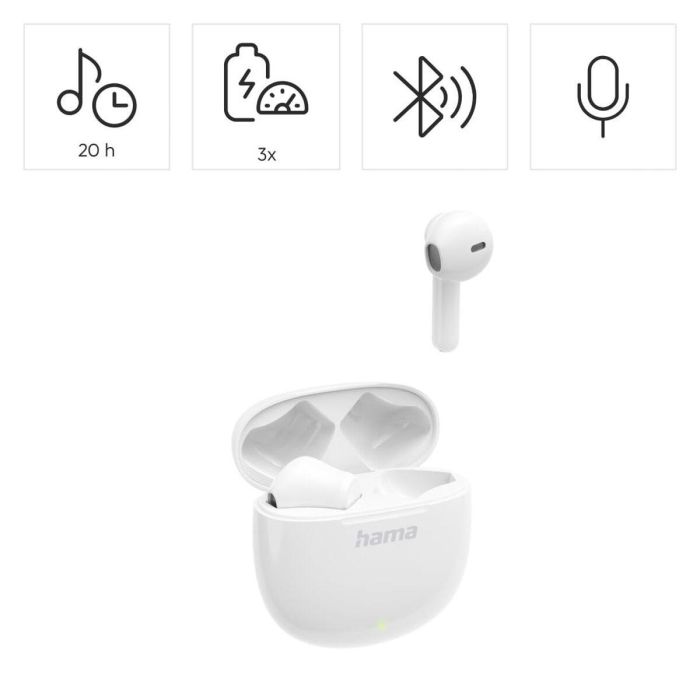 Auriculares Inalámbricos con Estuche de Carga Hama 00221774 Blanco 2