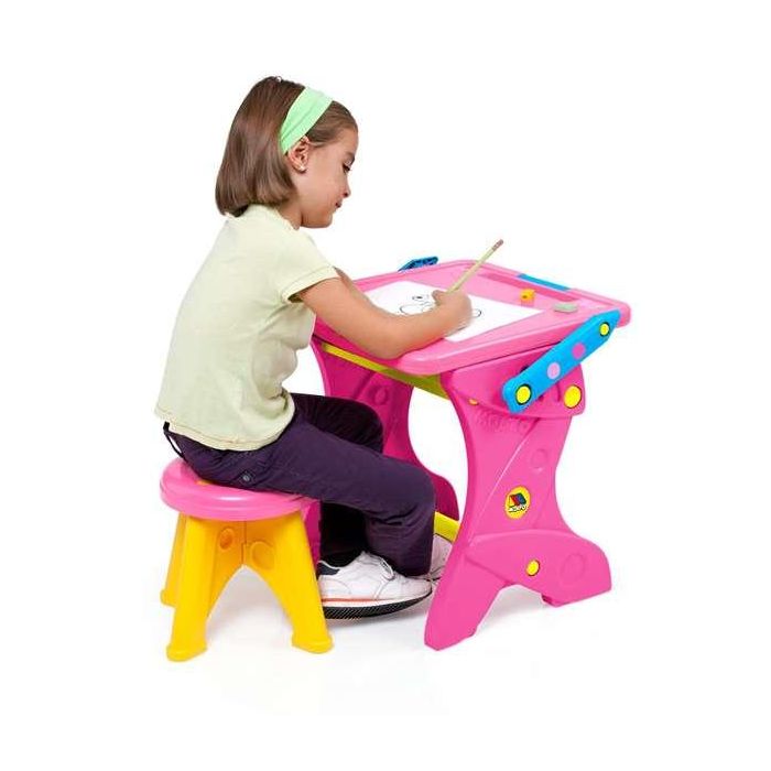 Molto Pupitre Infantil Pizarra de Tiza y Escritorio Rosa 90 cm de Plástico con 16 Accesorios Educativos, para Niños y Niñas 3+ Años 6 Molto Pupitre Infantil Pizarra de Tiza y Escritorio Rosa 90 cm de Plástico con 16 Accesorios Educativos, para Niños y Niñas 3+ Años 6