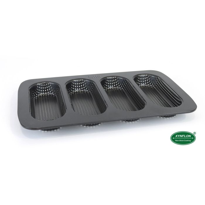 Quttin Molde para 4 Baguettes Perforado, 34.6 x 21.5 x 3 cm, Grosor 0.5 mm (12 Unidades) 10