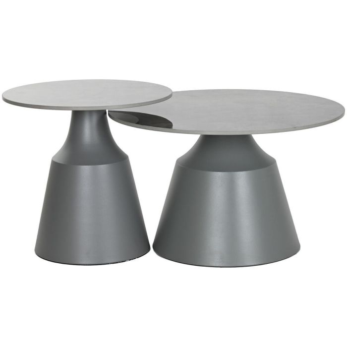 Mesita Auxiliar Moderno DKD Home Decor Gris 70 x 43 x 70 cm Set de 2 3