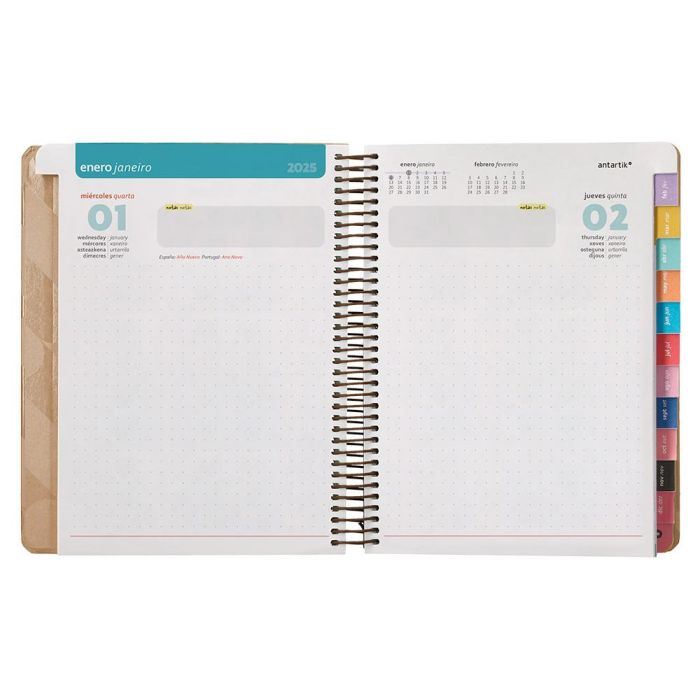 Agenda Espiral Antartik Pattern A5+ 2025 Dia Pagina Color Rosa Nude Papel 80 gr 8