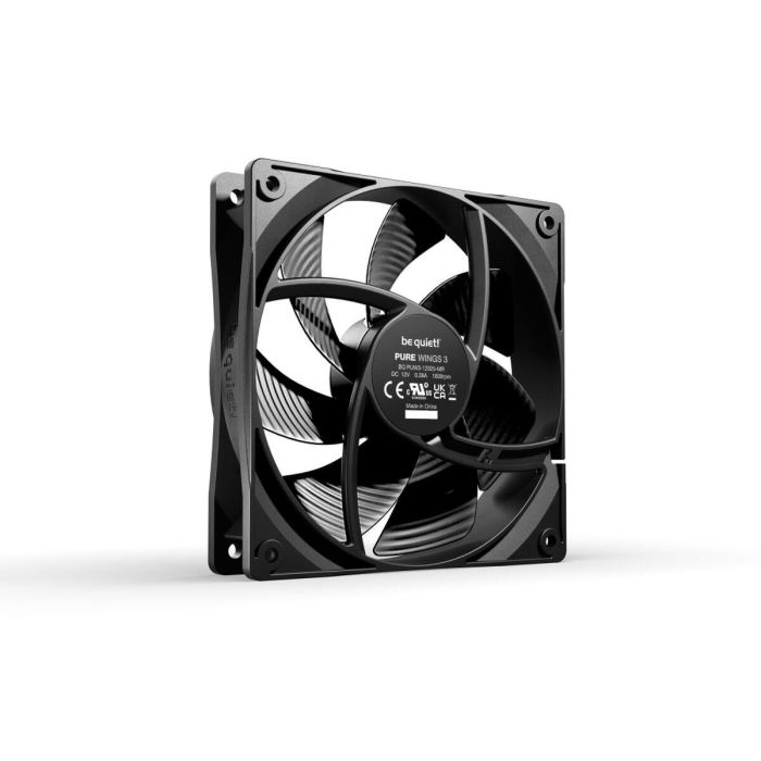 be quiet! Pure Wings 3 120mm Ventilador Carcasa PC 1600 RPM, 25.5 dB Silencioso, Rodamiento Rifle, Alta Presión 1.45 mmH2O, Negro 9
