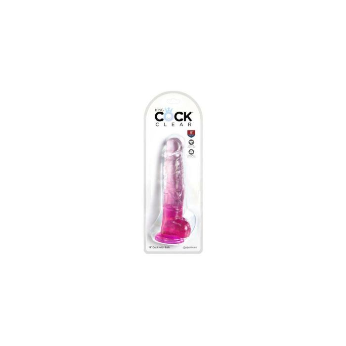 Consolador Realista Pipedream King Cock Clear TPE Rosa 1