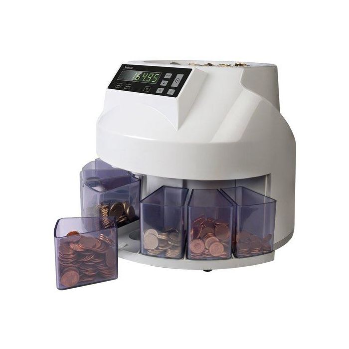 Safescan 1250 Contadora y Clasificadora de Monedas con Tolva para 500 Monedas