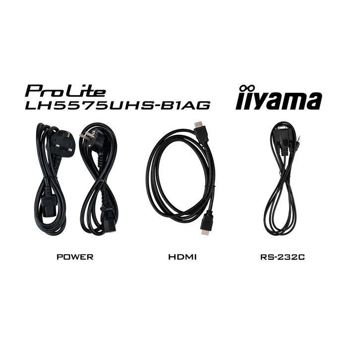 iiyama Pantalla Profesional 55" 4K UHD IPS 500cd/m² Android 11 Digital Signage 24/7 Orientación Vertical/Horizontal Altavoces 15