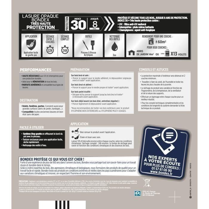Tinte opaco de muy alta protección - Blanco satinado - BONDEX - 5 L 3 Tinte opaco de muy alta protección - Blanco satinado - BONDEX - 5 L 3