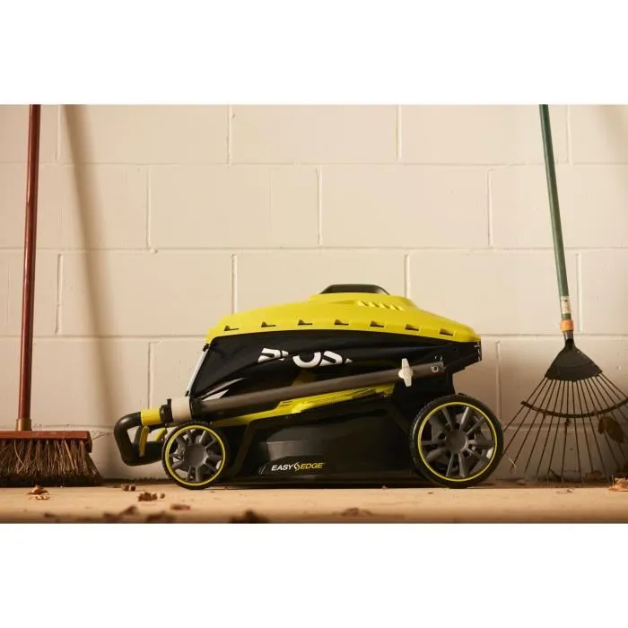 Ryobi Cortacésped RY18LMX37A-150 LithiumPlus 18V sin escobillas 37cm con 1 Batería 5.0 Ah y Cargador Rápido 2
