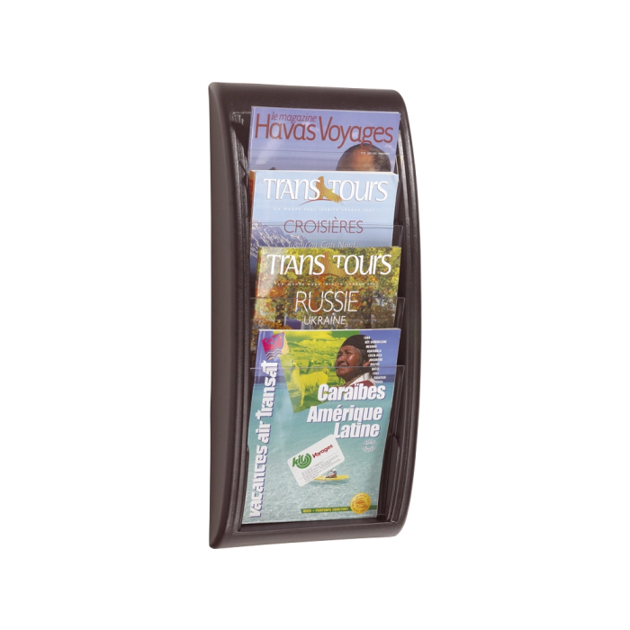 Paperflow Expositor Mural Portacatalogos Din A4 Negro 4 Casillas 650x290x95 mm 1