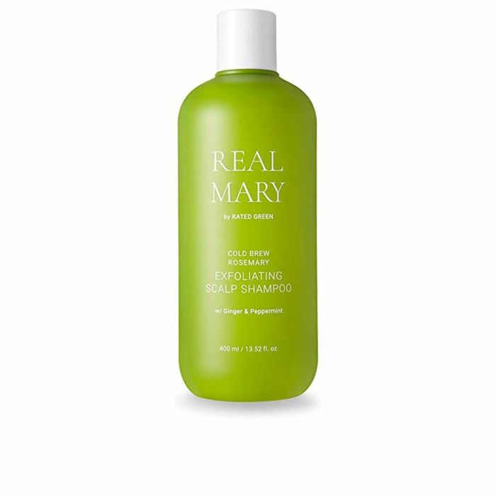 Rated Green REAL MARY Champú Purificante Exfoliante para Cuero Cabelludo Graso con Romero, Jengibre y Menta 400 ml