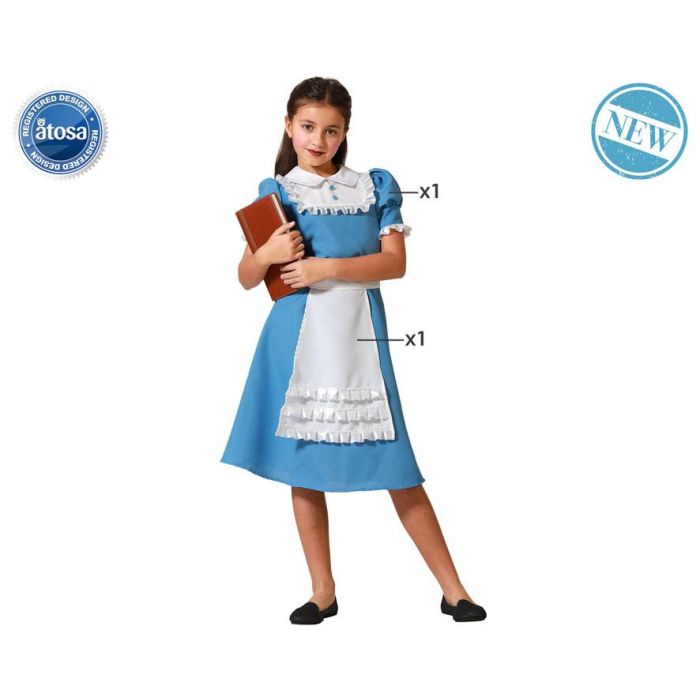 Disfraz Princesa Azul Vestido Niña Con Delantal 10-12 Años Disfraz Princesa Azul Vestido Niña Con Delantal 10-12 Años