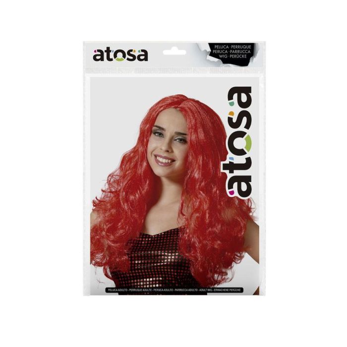 Peluca Larga Ondulada Roja Estilo Fantasía para Disfraces de Personajes Míticos, Halloween y Fiestas Temáticas 1 Peluca Larga Ondulada Roja Estilo Fantasía para Disfraces de Personajes Míticos, Halloween y Fiestas Temáticas 1