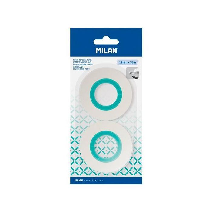 Milan Cinta Adhesiva Invisible Mate Rollo 19 mm X 33M Blíster 2 Ud Milan Cinta Adhesiva Invisible Mate Rollo 19 mm X 33M Blíster 2 Ud