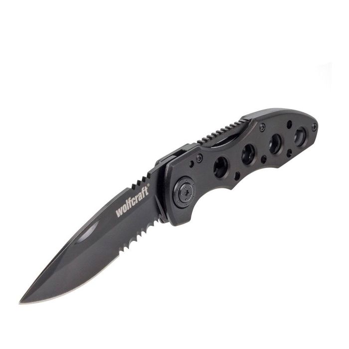 Wolfcraft Navaja plegable para ocio, hoja de metal con revestimiento de aluminio, cuchilla 75 mm, negro, 4289000 0 Wolfcraft Navaja plegable para ocio, hoja de metal con revestimiento de aluminio, cuchilla 75 mm, negro, 4289000 0