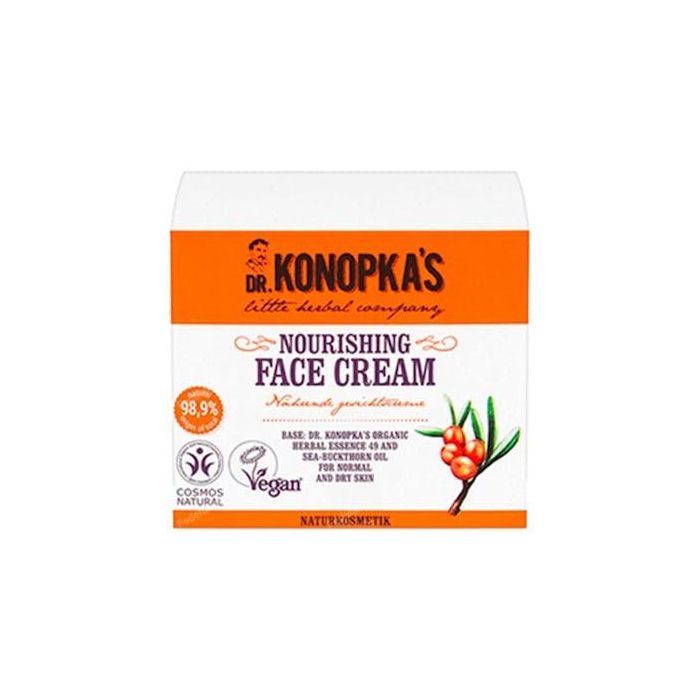 Dr. Konopka's Crema Facial Nutritiva 50 ml. Vegana. Con esencias herbales, hidrata y suaviza la piel. Cosmos Natural