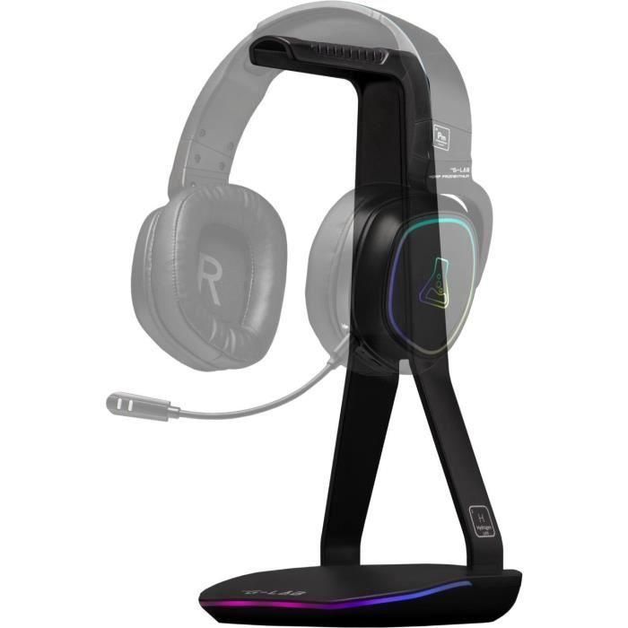 Auriculares/Soporte para auriculares - THE G-LAB - K-STAND HYDROGEN - 2 puertos USB - Negro