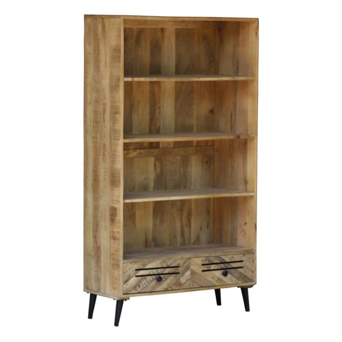 DKD Home Decor Estantería Alpino con 2 Cajones y 3 Estanterías, Madera de Mango y Metal, Marrón Oscuro/Negro, 100x40x180 cm 1