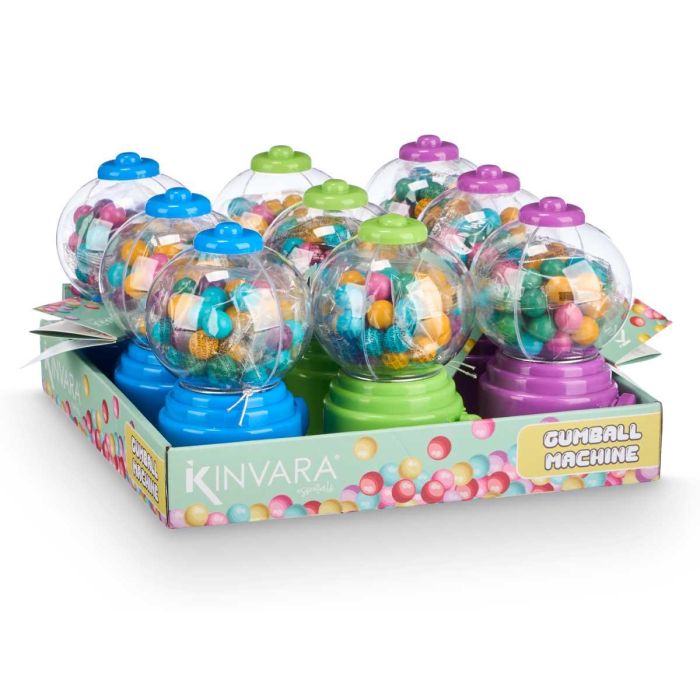 Dispensador de Chicle Kinvara 100Gr, Colores Surtidos, 8.5x15x9.5cm (18 Unidades) 2 Dispensador de Chicle Kinvara 100Gr, Colores Surtidos, 8.5x15x9.5cm (18 Unidades) 2