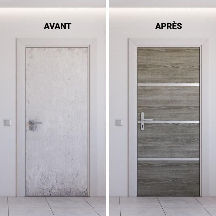 Kit de renovación de puertas - NORDLINGER PRO - 4 hojas 85 x 50 cm y 3 perfiles 85 x 2 cm - Roble Greige 1 Kit de renovación de puertas - NORDLINGER PRO - 4 hojas 85 x 50 cm y 3 perfiles 85 x 2 cm - Roble Greige 1