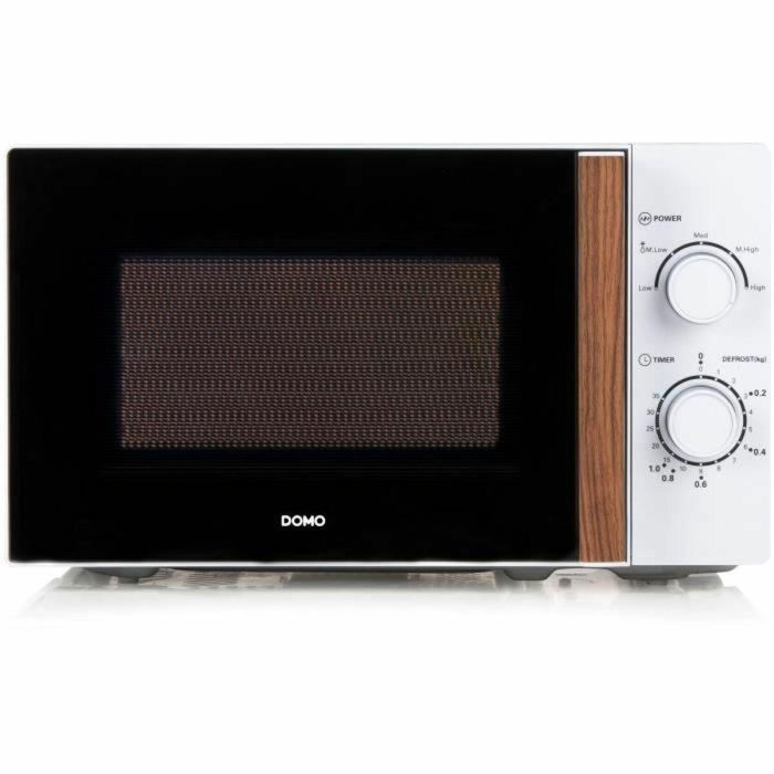 Horno microondas DOMO DO2720 - 20L - 700W - Temporizador 35 min - Función descongelación - L44 x P35,8 x H 25,8 cm - Acabado en madera blanca