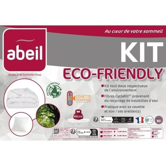 ABEIL Kit edredón ecológico 220 x 240 cm y almohada 60 x 60 cm 3