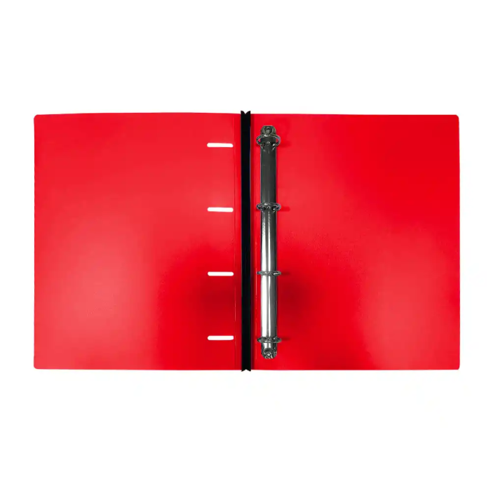 Liderpapel Carpeta 4 Anillas Redondas 25 mm Polipropileno DIN A4 Ultra Compacta Lomo Extensible 4 cm Rojo 5